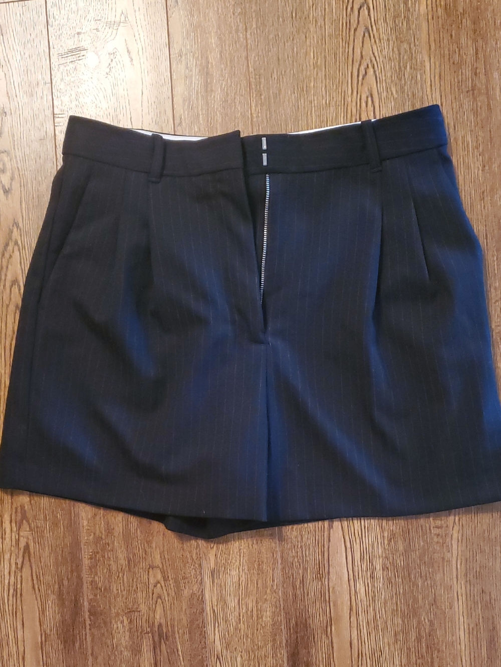 Aritzia Black Pinstripe Tailored Shorts  The Effortless Short